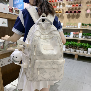 书包初中女生大容量小学生三到六年级轻便简约结实耐用防水双肩包