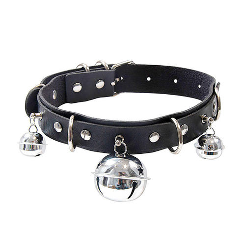 男性项圈大铃铛皮质酒吧派对戴男