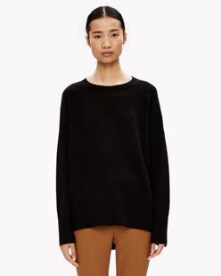 清仓TH家女圆领套头宽松休闲蝙蝠袖纯羊绒毛衣针织衫加厚 拍下6折