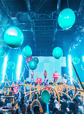 酒吧36寸白色笑脸乳胶气球混色圆形黄色暴力气球