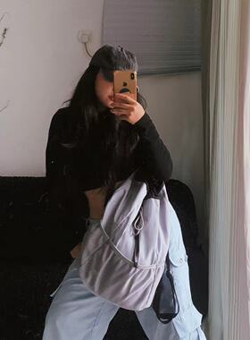 1996 跳舞街头hippop潮人双肩背包设计感尼龙抽绳大容量学生书包