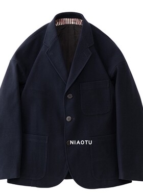 2021冬季潮流男士羊毛混制休闲西服纯色西装夹克外套男 非 visvim