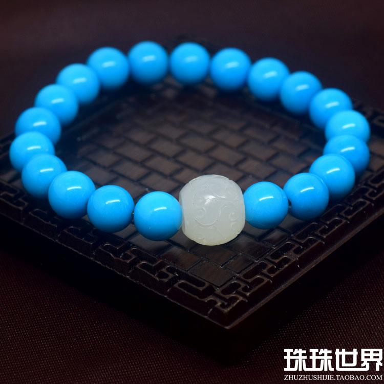珠珠世界 美国睡美人绿松石手链8.5mm 带权威鉴定