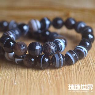 珠珠世界diy手工串珠散珠条纹缠丝玛瑙药师玛瑙圆珠128刻面10mm