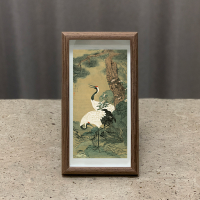 明童垲松鹤延年图摆台画挂画