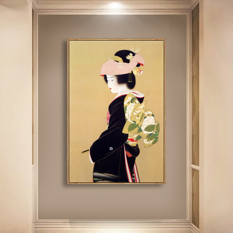 北欧日式日本仕女图装饰画客厅卧室床头玄关壁画酒店日式料理挂画