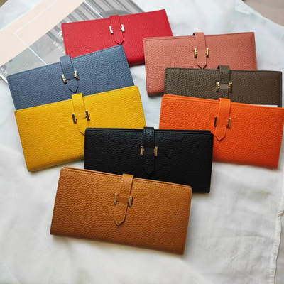 Horizontal Leather Wallet Large Capacity Coin Card Holder
