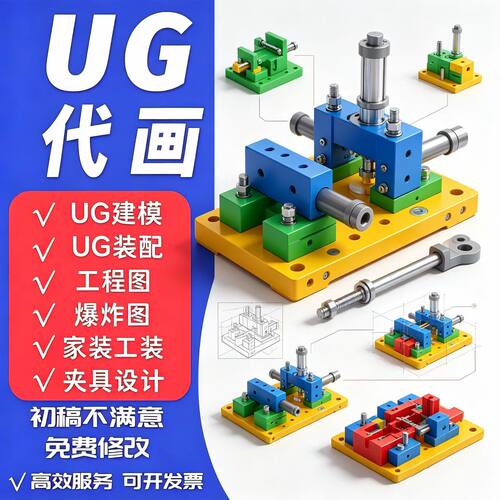 UG代画机械设计建模装配工程图夹具设计家装工具专业绘图服务