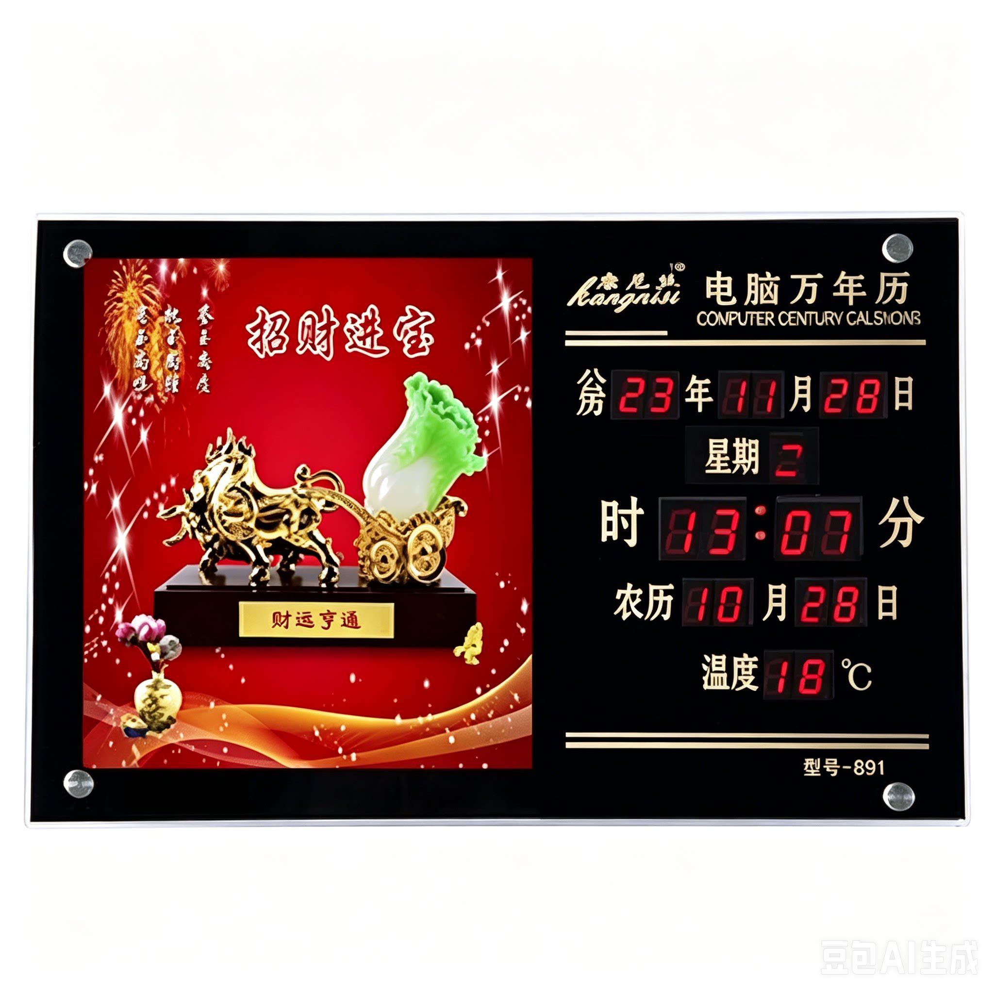 数码电子万年历日历表电子钟le钟表画/挂钟画