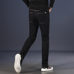 2025新款 男款 高端潮牌修身 小脚休闲弹力男士 子 秋冬季 裤 黑色牛仔裤