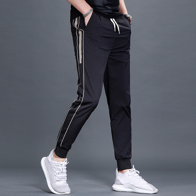 裤子男2022新款夏季修身百搭潮流束脚男士休闲裤运动裤卫裤男薄款