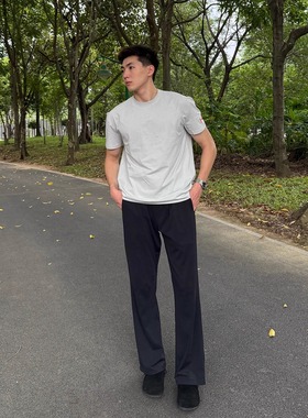 FOCABO美式加拿大正肩口粮T恤男吸湿速干弹力纤维运动透气短袖