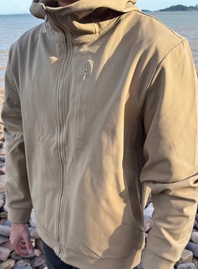 FOCABO美式户外恒温拉链打孔立体剪裁硬汉连帽夹克行政外套