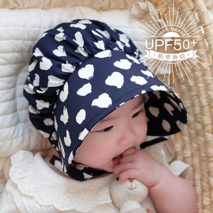 婴儿遮阳帽夏季薄款纯棉透气大帽檐防晒出游小月龄小童女宝宝帽子