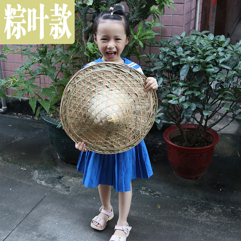 竹编斗笠帽防雨大号雨帽斗笠古风蓑衣汉服帽子女斗笠跳舞蹈道具