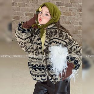 2025新款 Lemon 毛毛衣外套 加绒加厚 Studio女童冬装