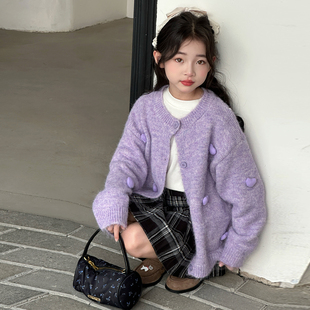 秋装 外套儿童超好看早秋穿搭套装 大童初中生开衫 女童毛衣2025新款