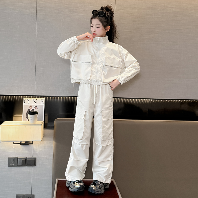 女童工装套装休闲运动装外套