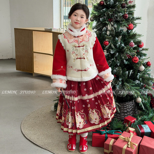 Studio 2025新款 女童冬装 马面裙套装 国风新中式 Lemon
