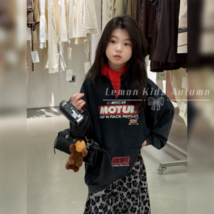 女童卫衣春秋季 打底 2025新款 洋气女孩运动休闲宽松上衣服儿童秋装