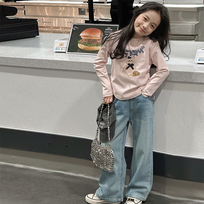 女童长袖T恤修身打底衫百搭上衣