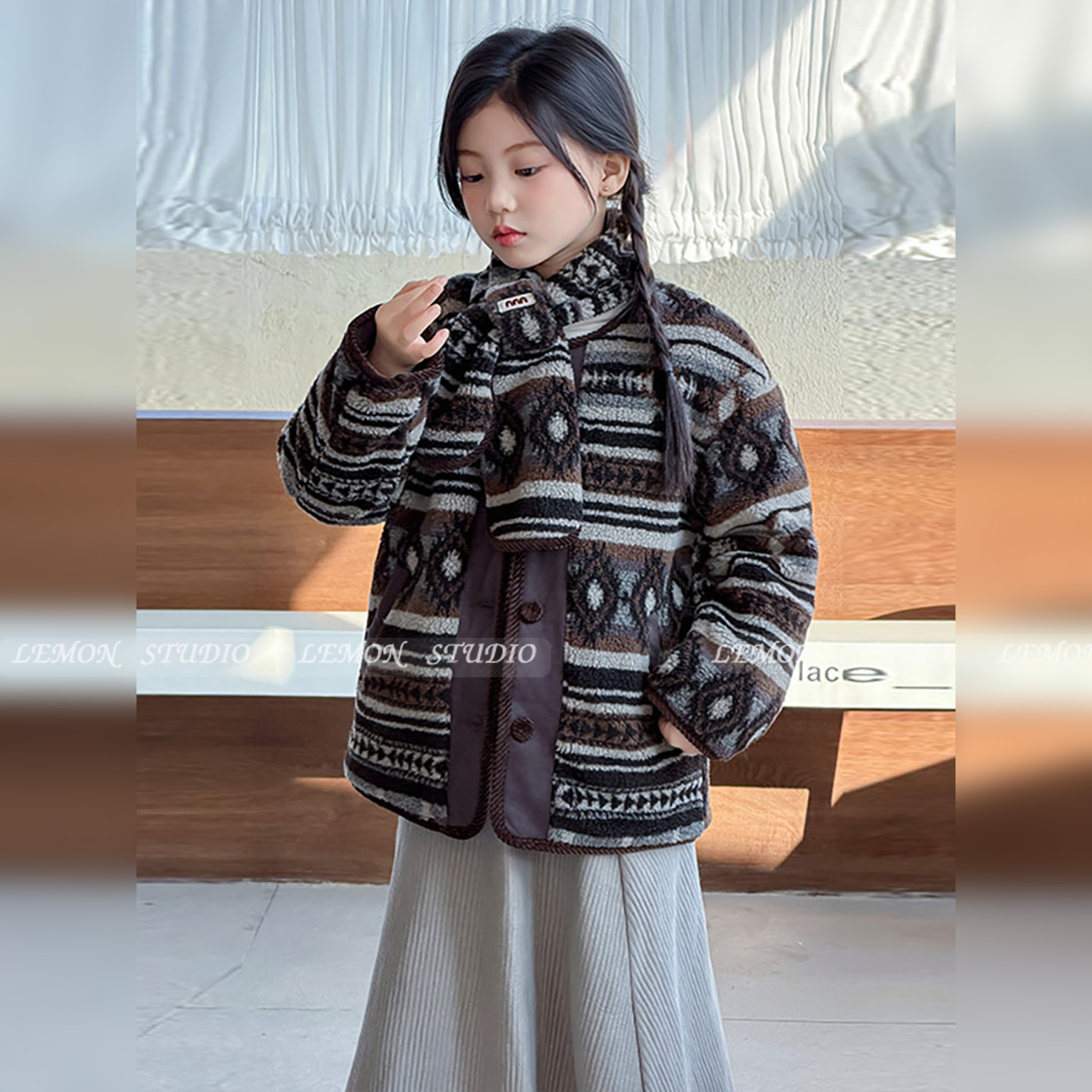 女童外套羊羔绒毛毛衣加绒加厚