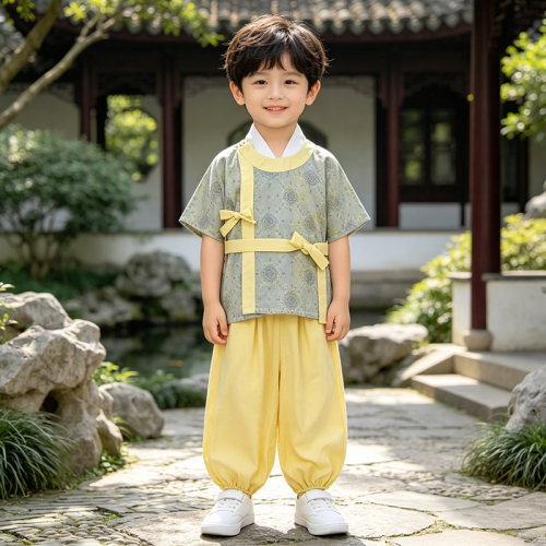 男童明制汉服夏季薄款演出服套装