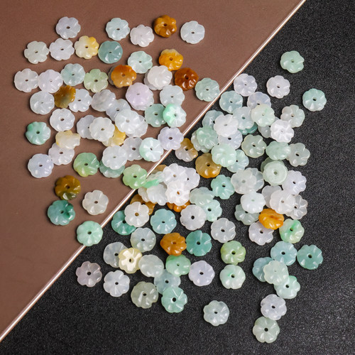 9mm冰种三彩小花朵A货腰链