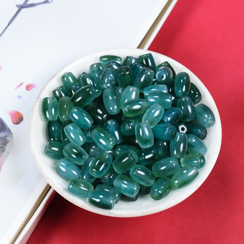 冰种翡翠飘蓝花米珠路路通