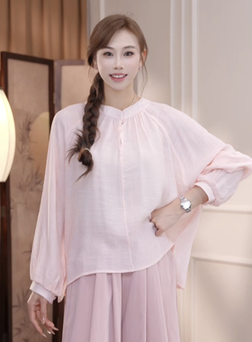 MuMu夏季高级亚麻宽松长袖舞服国风舞蹈服瑜伽服