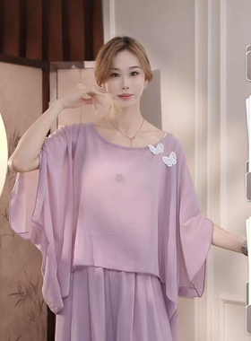 MuMu舞蹈服飘纱练功服上衣女透气