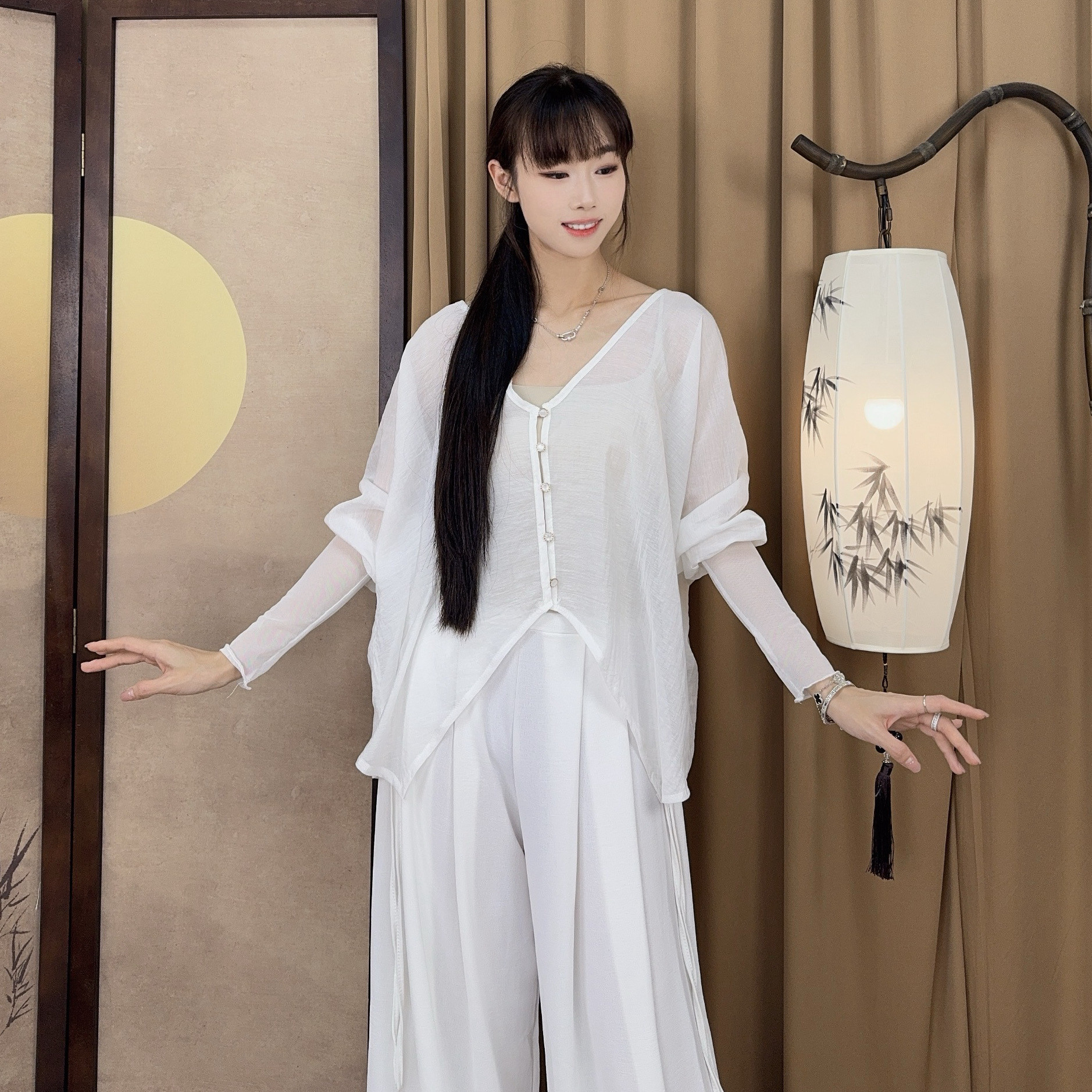 MuMu 夏季飘逸舞服上衣练功服开衫古典舞现代舞拉丁瑜伽现代