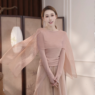 2026新款现代舞初秋亮丝仙气飘逸女上衣日常练功中国古典舞蹈上衣