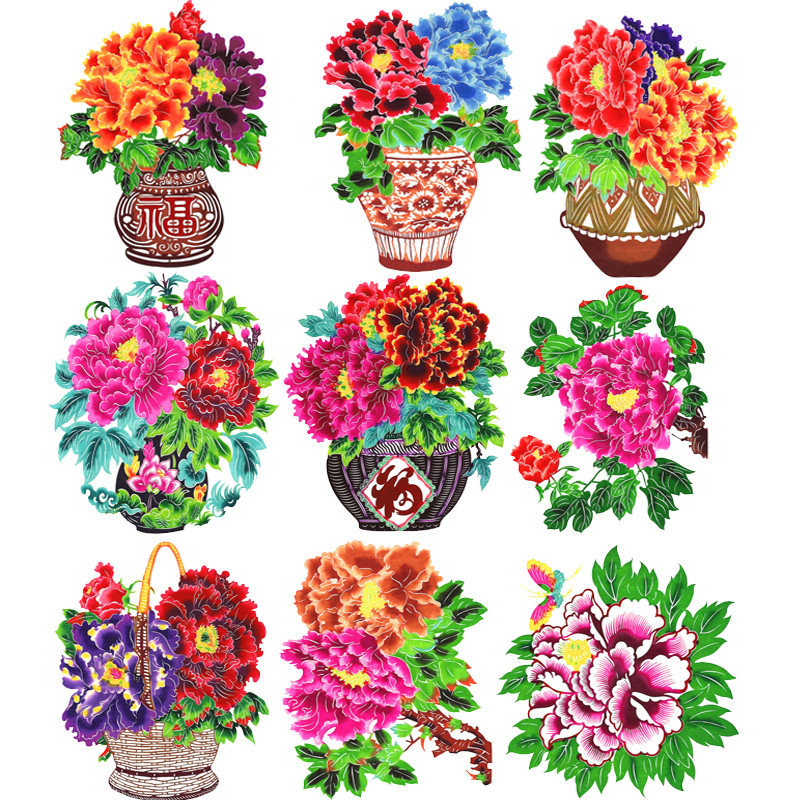 乔迁新房结婚装饰剪纸窗花中国特色过年剪纸彩色窗花家居装饰礼品