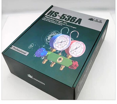 鸿森空调双表R22R32R134R410家用冷媒加氟表汽车加双表阀压力表
