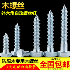 vít nở nhựa Vít gỗ DIN571, vít tự khai thác lục giác bên ngoài, vít gỗ đặc biệt cho gỗ chống ăn mòn, miễn phí vận chuyển 68m10m12 vít cấy vít bắn gỗ