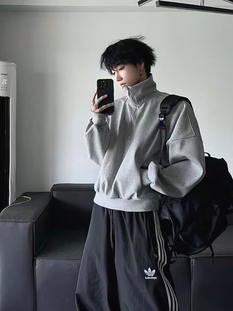 半拉链卫衣长袖中高领运动外套