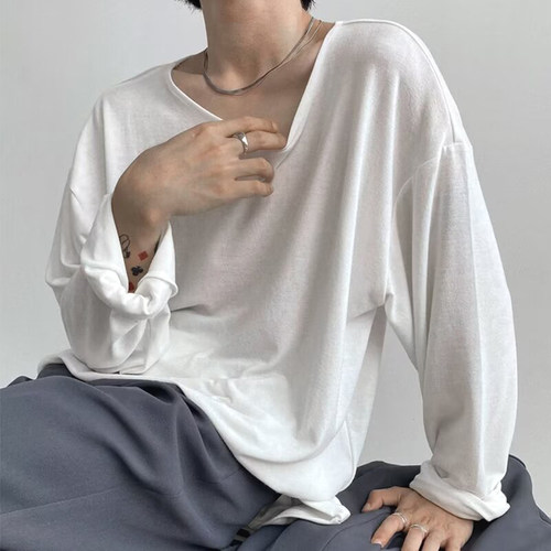 镂空针织羊毛手感长袖t恤防晒