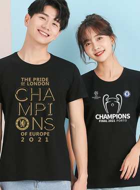 2021切尔西欧冠决赛球迷纪念T恤短袖棉哈弗茨球衣儿童足球卢卡库