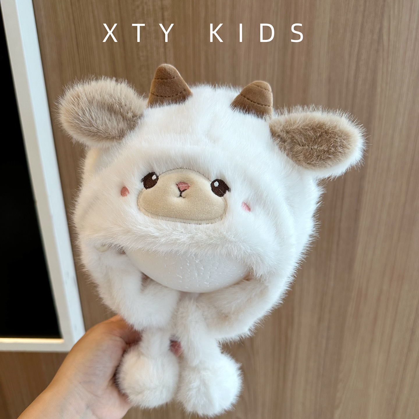 婴儿帽子秋冬季毛绒帽男女宝宝