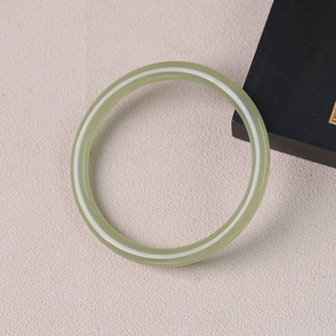 天然和田玉手镯 青白细条美人镯 带质检证书 支持复检 假一赔十