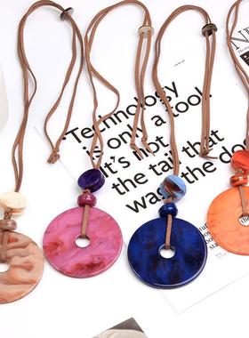 古风fashion 醋酸acrylic 几何韩系pendant necklace 装饰exagger