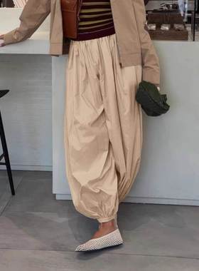 2025autumn and winternew束脚阔腿裤灯笼裤哈伦裤女气球裤女阿拉