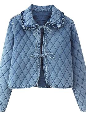 2025autumn and winternew时尚trendversatile绗缝水洗牛仔coat女