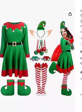 child 圣诞节clothing 女款连衣裙套装男女装Cosplayadult 绿色精