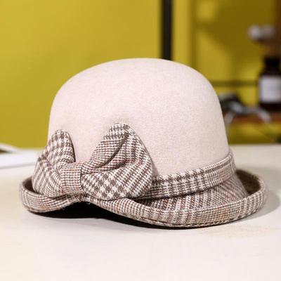 帽子女士autumn and winternew model毛呢女帽fashion可折叠柔软