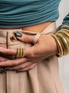 ins风thread 蛇环弹力bracelet bracelet 女personality 18k金宽