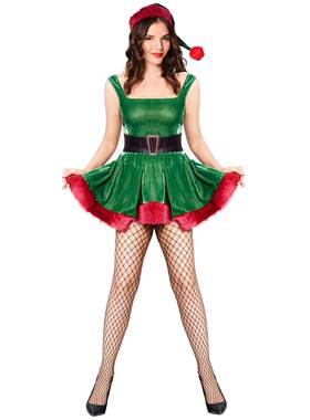 性感圣诞节clothing  舞台表演制服 绿色圣诞装 连衣裙 party 服