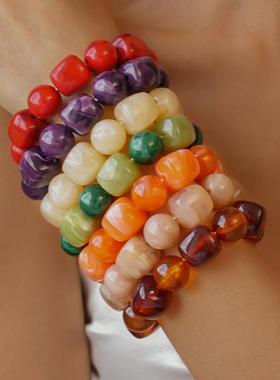 acrylic 串珠irregular 方形rotundity brlet personality 多巴胺