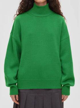 大码sweater high neck loose sweater 2025autumn and winter ne